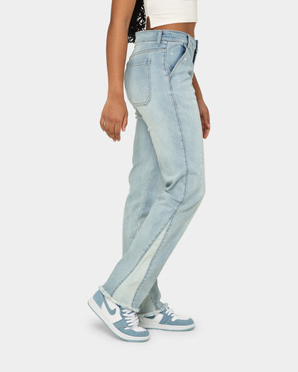 Loiter Demolition Flare Jeans Vintage Blue