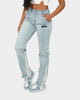 Loiter Demolition Flare Jeans Vintage Blue