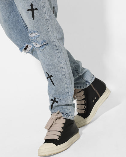 Saint Morta Daggers Relaxed Jean Stone Wash Blue