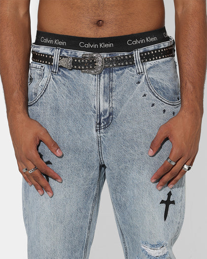 Saint Morta Daggers Relaxed Jean Stone Wash Blue