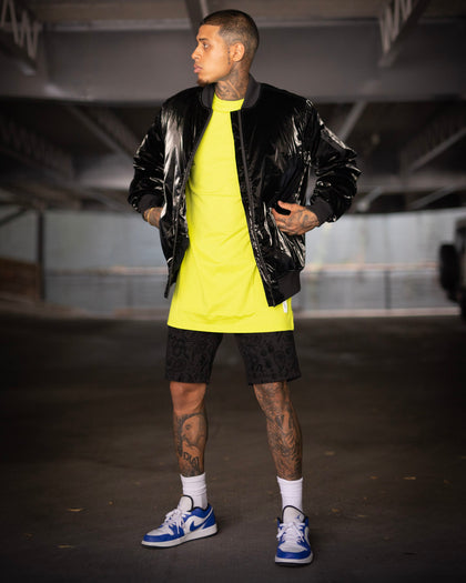 Saint Morta Paisley Skulls Denim Shorts Black/Black