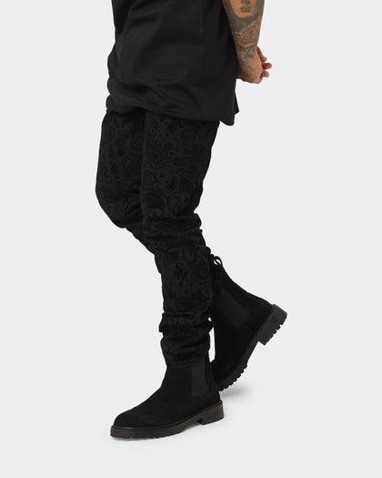 Saint Morta Paisley Skulls Jeans Black