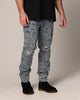 Saint Morta Paisley Skulls Jeans Stone Wash Blue