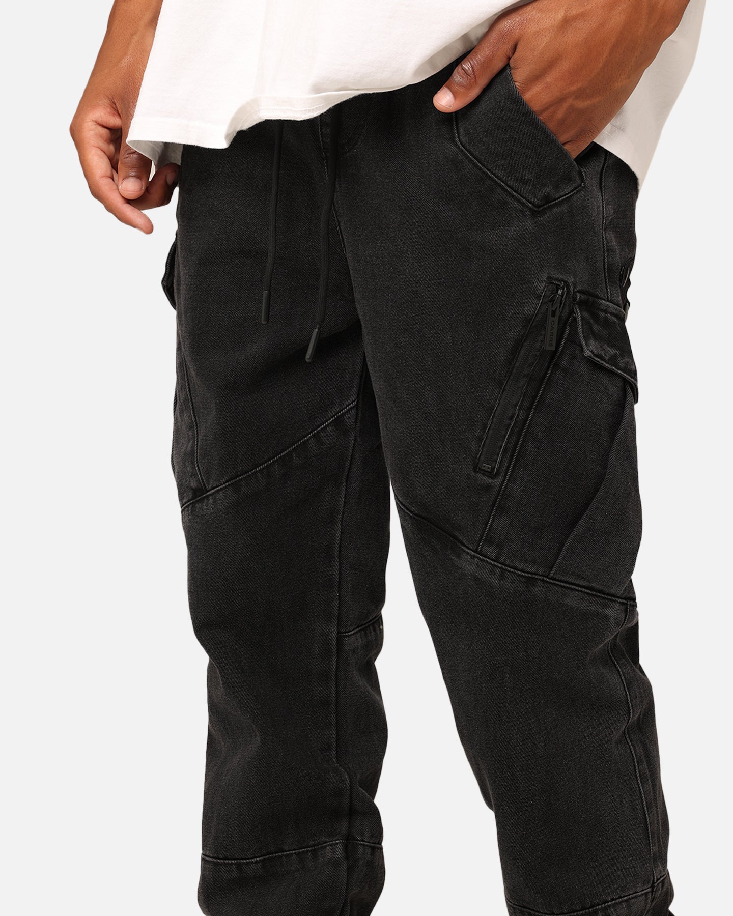 Carre Evolution XL Denim Cargo Jogger Wash Black | Culture Kings US
