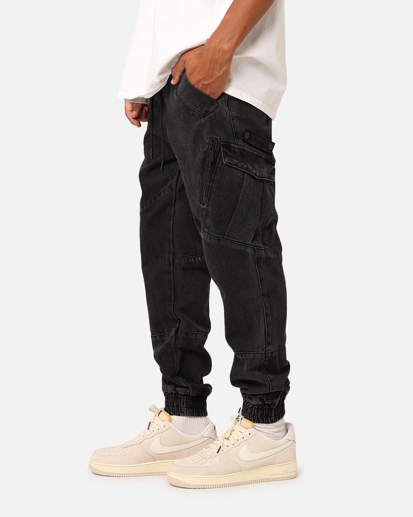 Carre Evolution XL Denim Cargo Jogger Wash Black | Culture Kings US