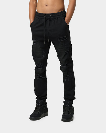 Carré Distressed Premiere Joggers Black