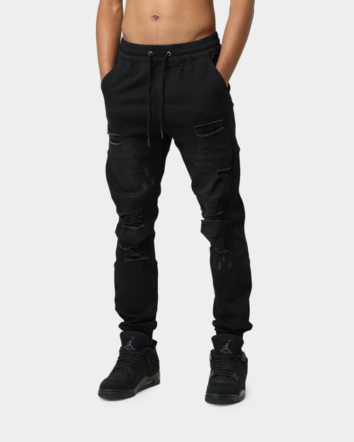 Carré Distressed Premiere Joggers Black