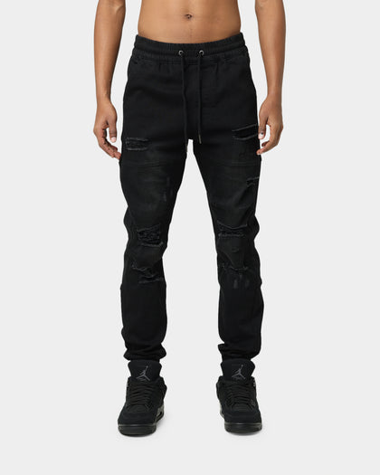 Carré Distressed Premiere Joggers Black