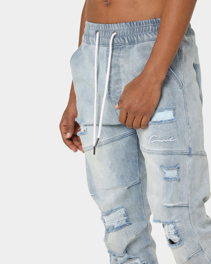 Carré Distressed Premiere Joggers Light Blue