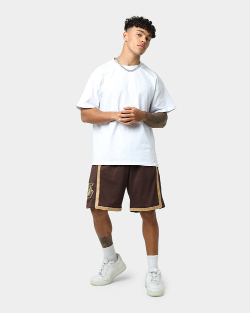 Mitchell & Ness Los Angeles Lakers Lux Brown Swingman Shorts Baroque Brown