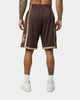 Mitchell & Ness Los Angeles Lakers Lux Brown Swingman Shorts Baroque Brown