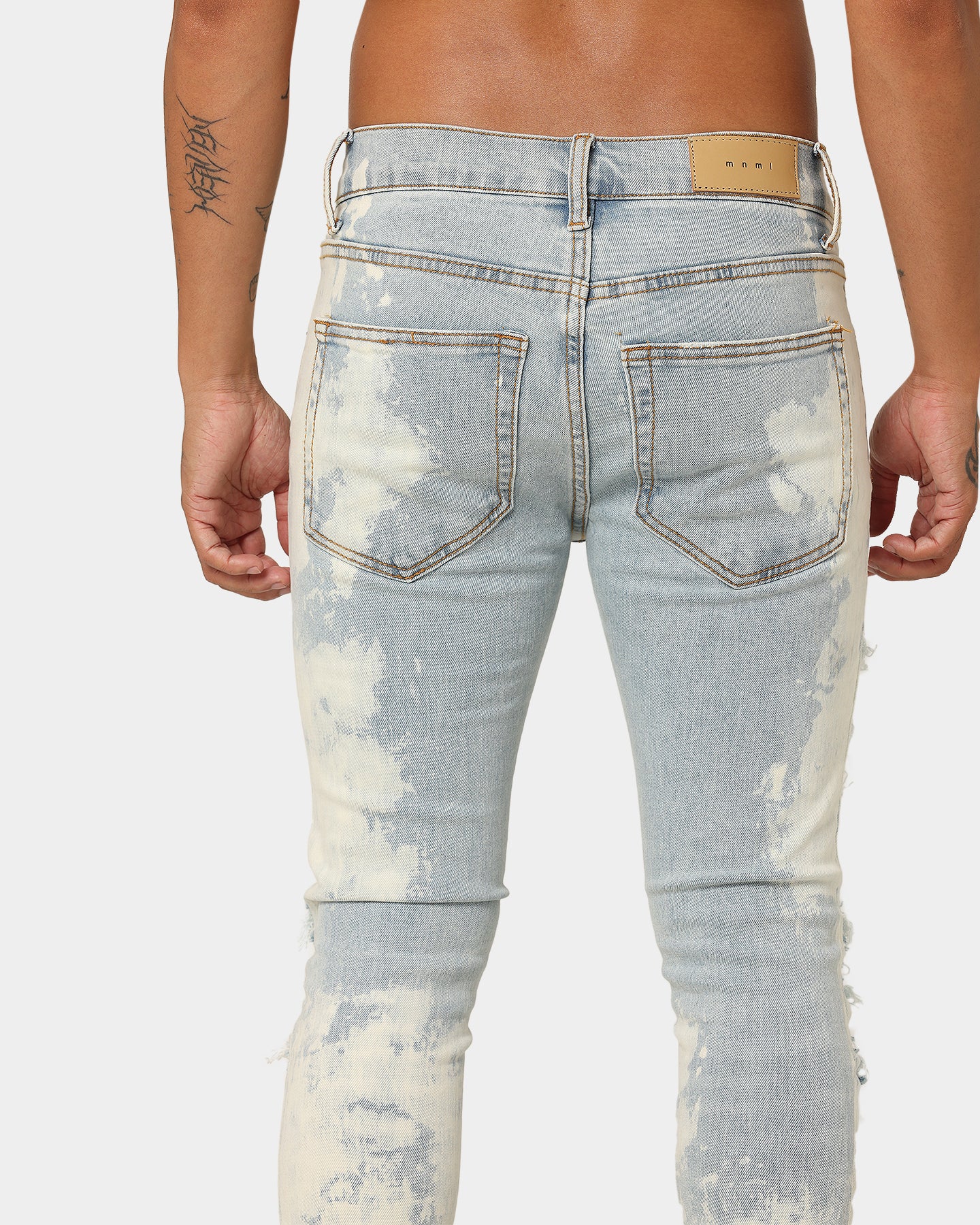 MNML X409 Stretch Rhinestone Denim Jeans Blue | Culture Kings US