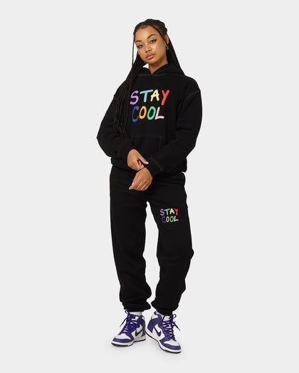 STAYCOOLNYC Puff Paint Sweat Pants Black