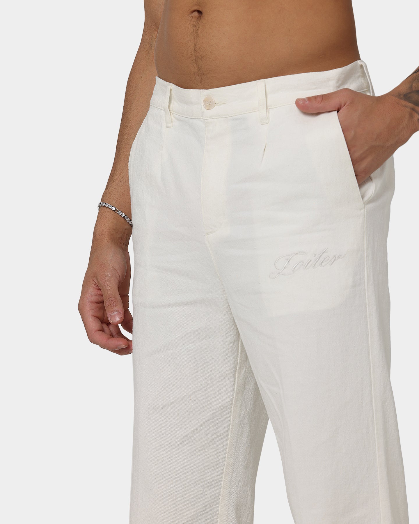 パンツ Loutre Utopia Pants L Loiter Utopia Linen Pants Ecru | Culture Kings US