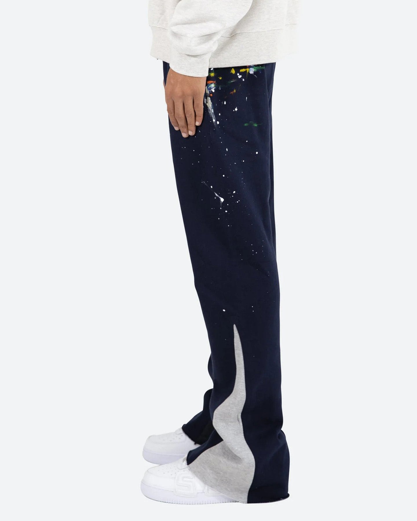 MNML Contrast Bootcut Sweat Pants Navy | Culture Kings US