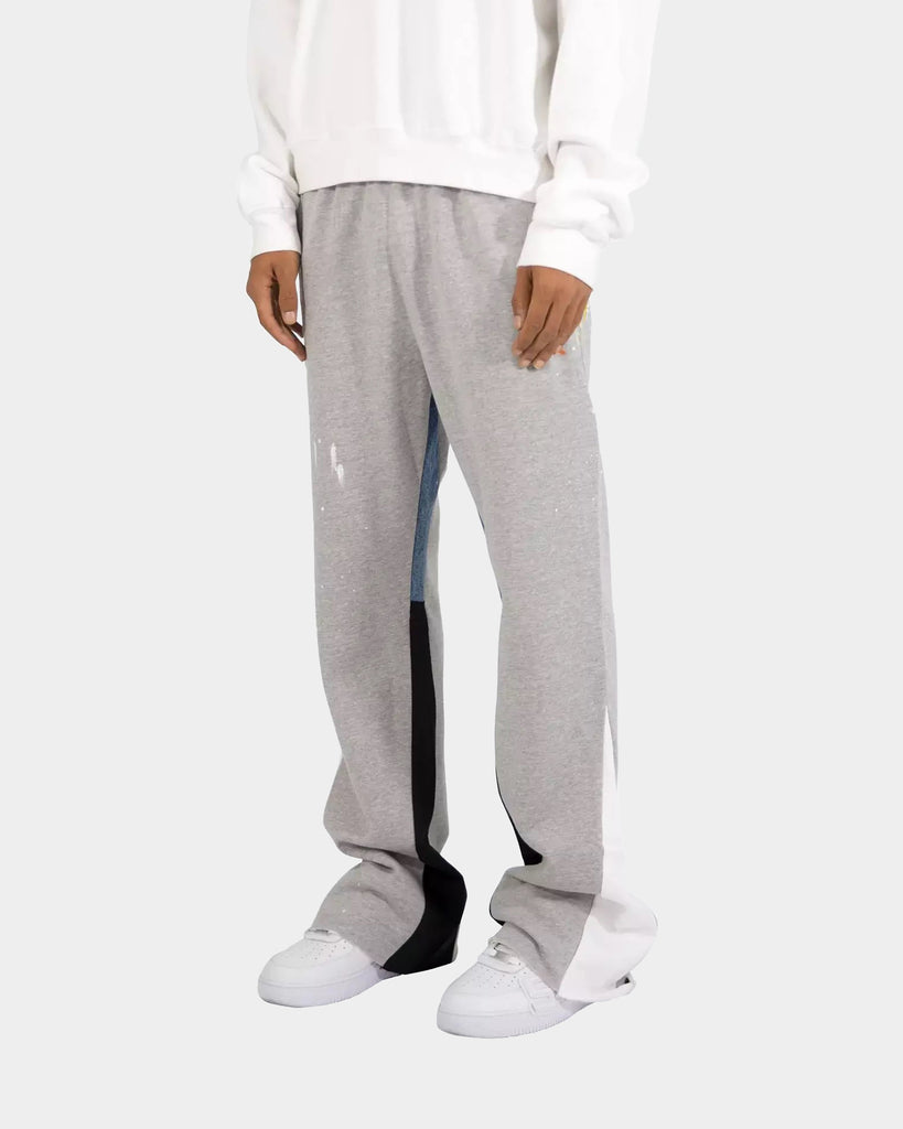 MNML Contrast Boot Cut Sweat Pants Grey