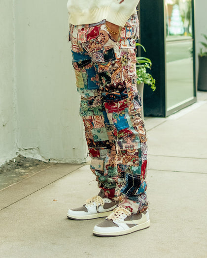 MNML Panelled Blanket Pants Multi-Coloured