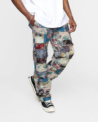 MNML Panelled Blanket Pants Multi-Coloured