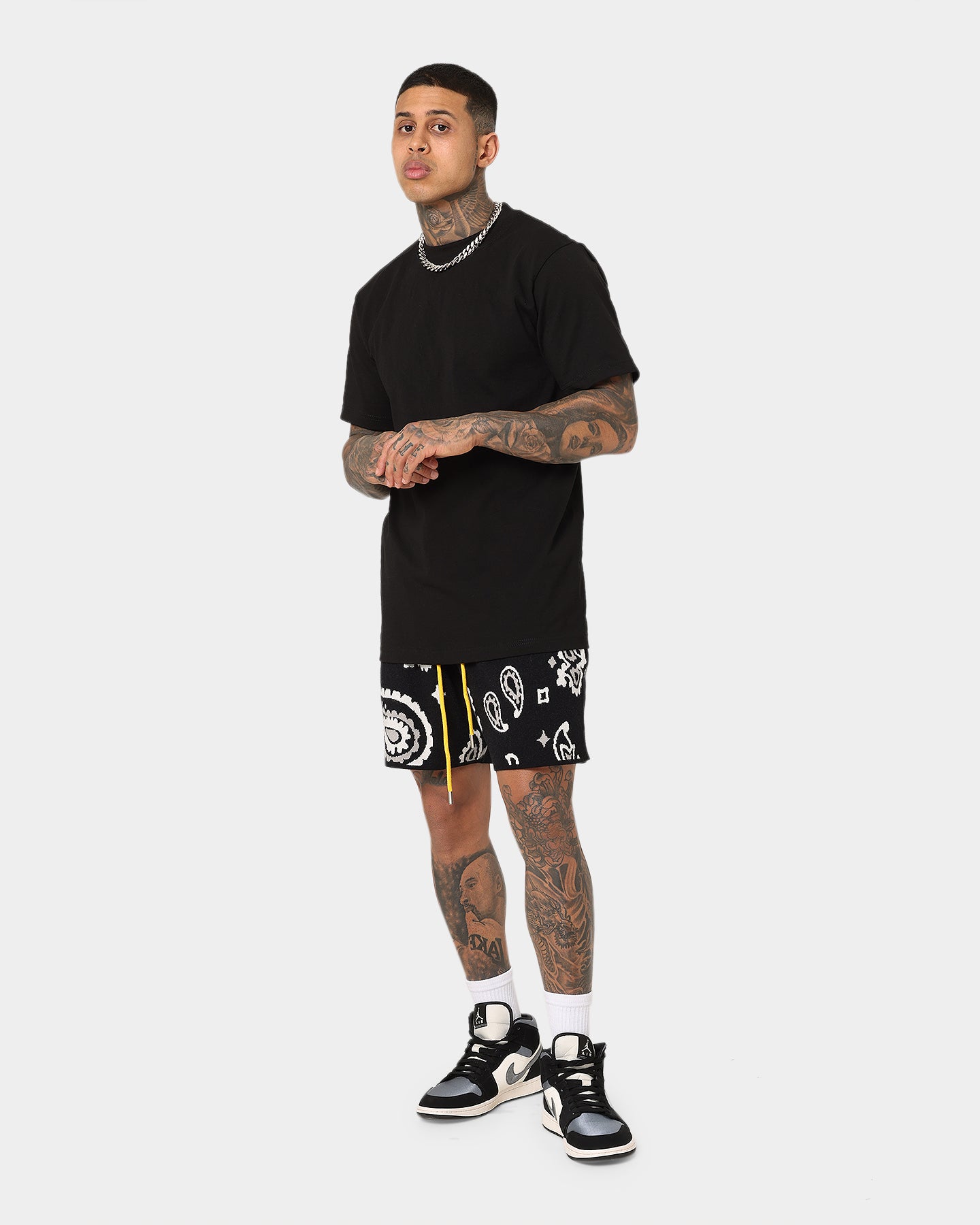 パンツ mnml paisley knit shorts black MNML Paisley Knit Shorts Black | Culture Kings US