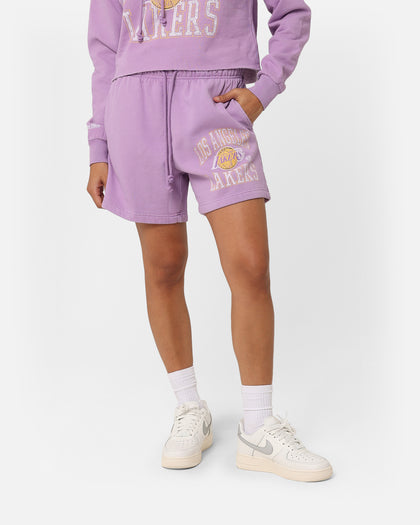 Mitchell & Ness Women's Los Angeles Lakers Arch Logo Shorts Faded Purple