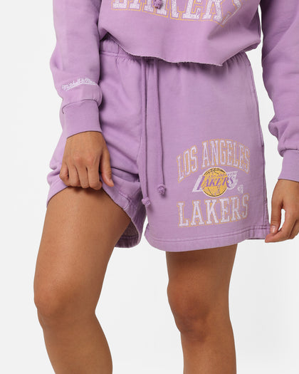 Mitchell & Ness Women's Los Angeles Lakers Arch Logo Shorts Faded Purple