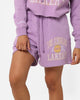 Mitchell & Ness Women's Los Angeles Lakers Arch Logo Shorts Faded Purple