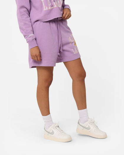 Mitchell & Ness Women's Los Angeles Lakers Arch Logo Shorts Faded Purple
