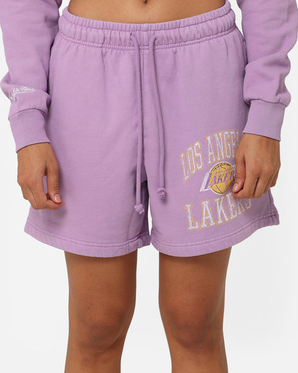Mitchell & Ness Women's Los Angeles Lakers Arch Logo Shorts Faded Purple