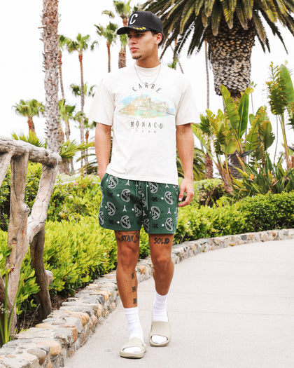 Carre Big Bandana Knitted Shorts Green