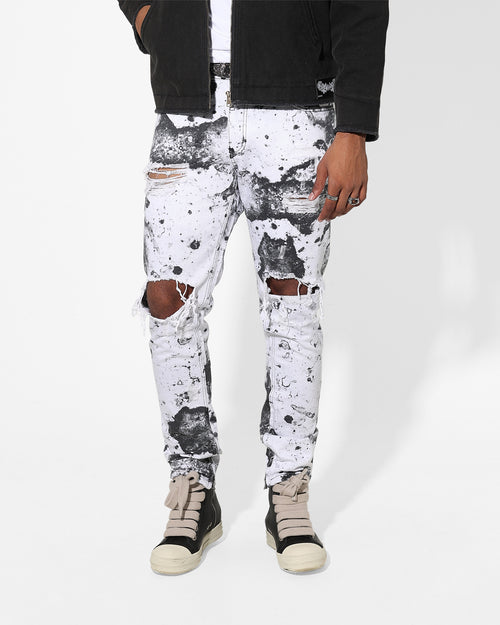 Saint Morta Acid Destroyer Jeans White/Black