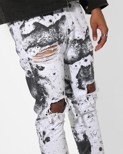 Saint Morta Acid Destroyer Jeans White/Black