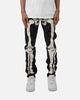 MNML D184 Skeleton Straight Denim Pants Black/White
