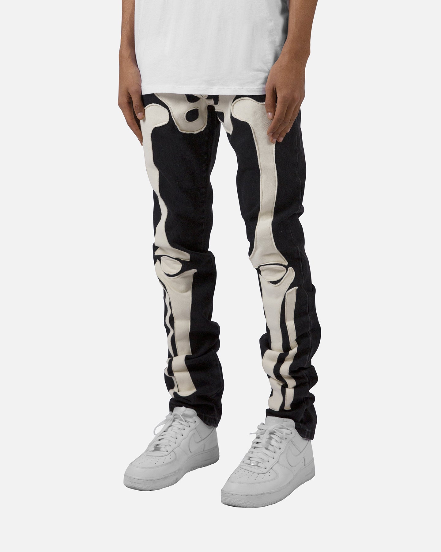 MNML D184 Skeleton Straight Denim Pants Black/White | Culture Kings US