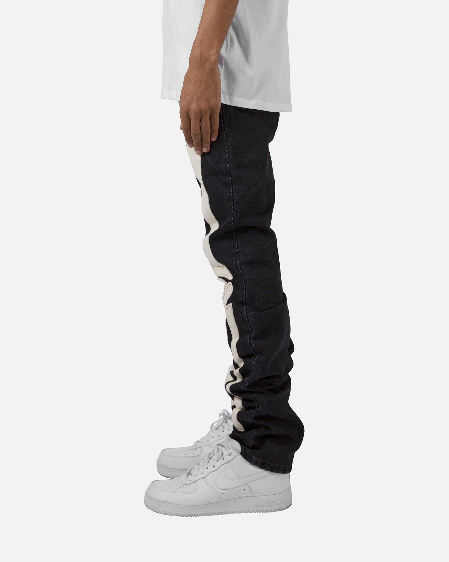 MNML D184 Skeleton Straight Denim Pants Black/White | Culture Kings US