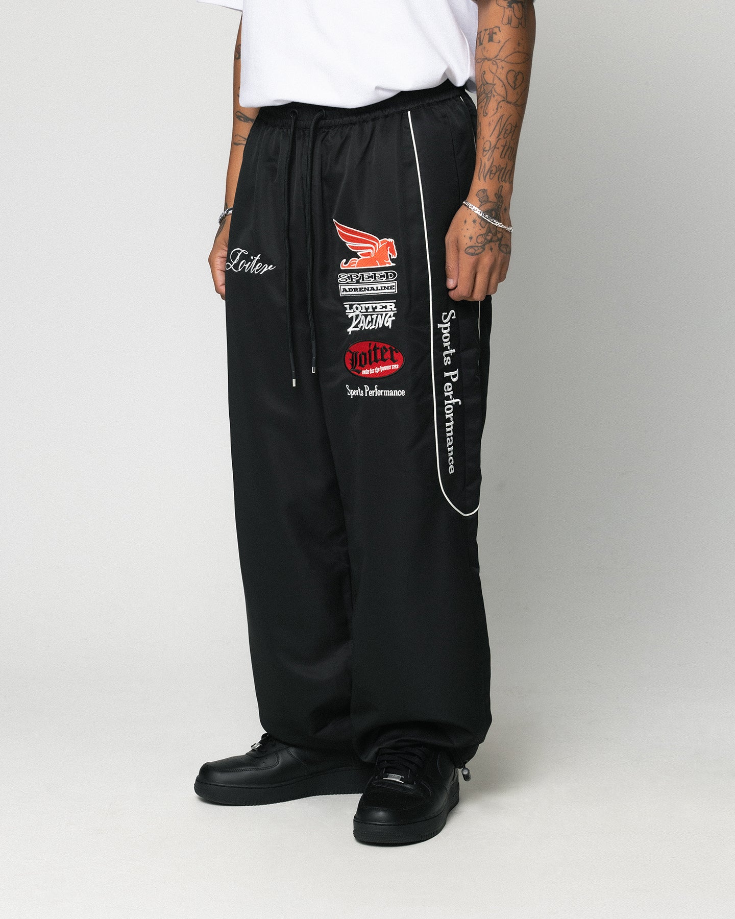 Loiter Speedway Track Pants Black | Culture Kings US