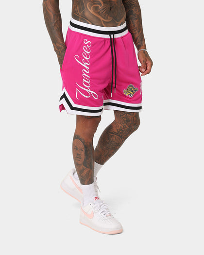 New Era New York Yankees 'Tropical Punch Script Pack' Mesh Shorts Hot Pink