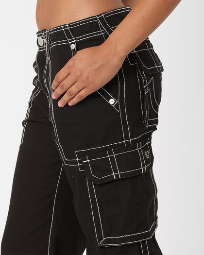 True Religion Women's Big T Cargo Pants Coal