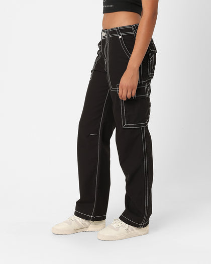 True Religion Women's Big T Cargo Pants Coal