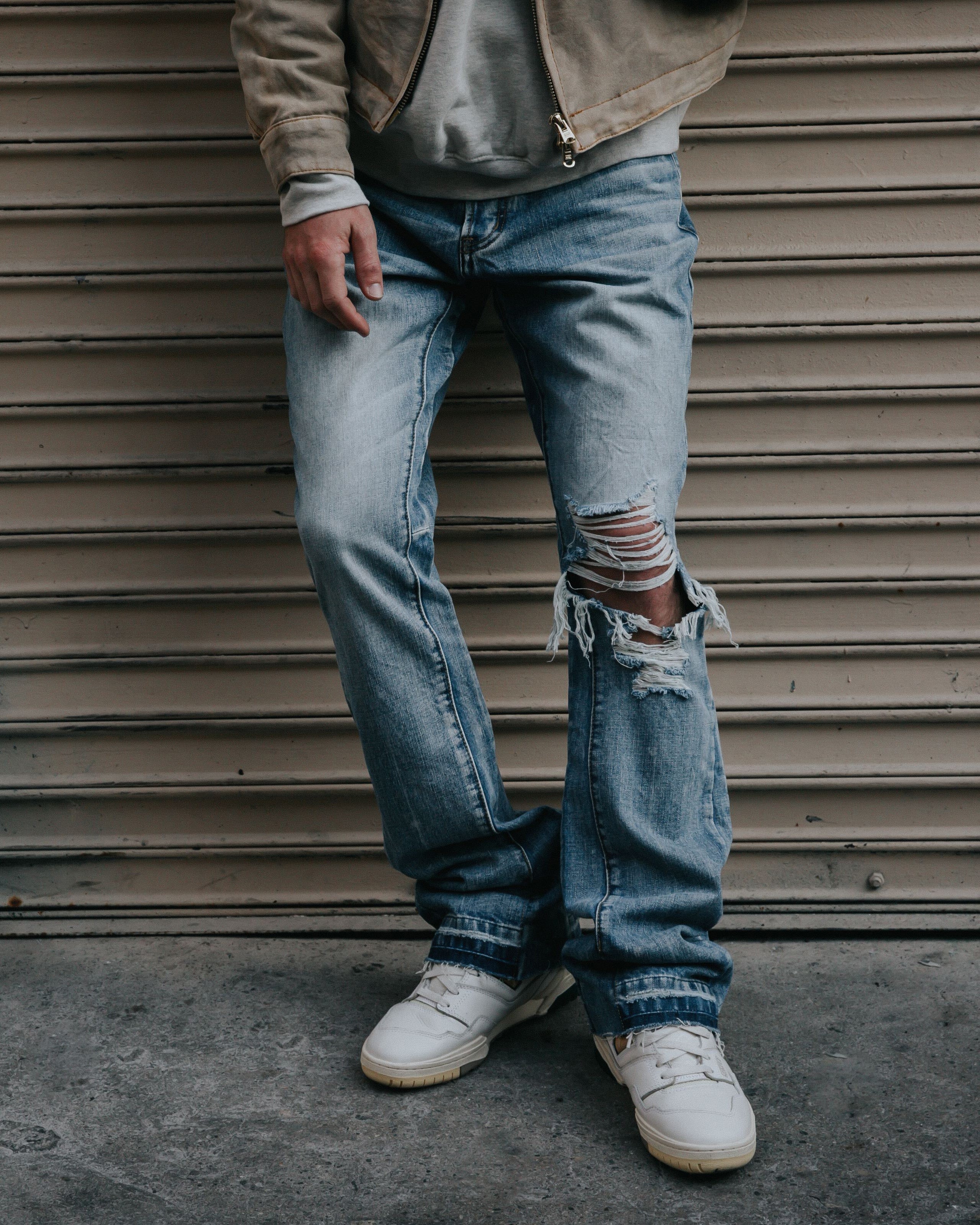MNML B455 Flare Denim Pants Blue | Culture Kings US