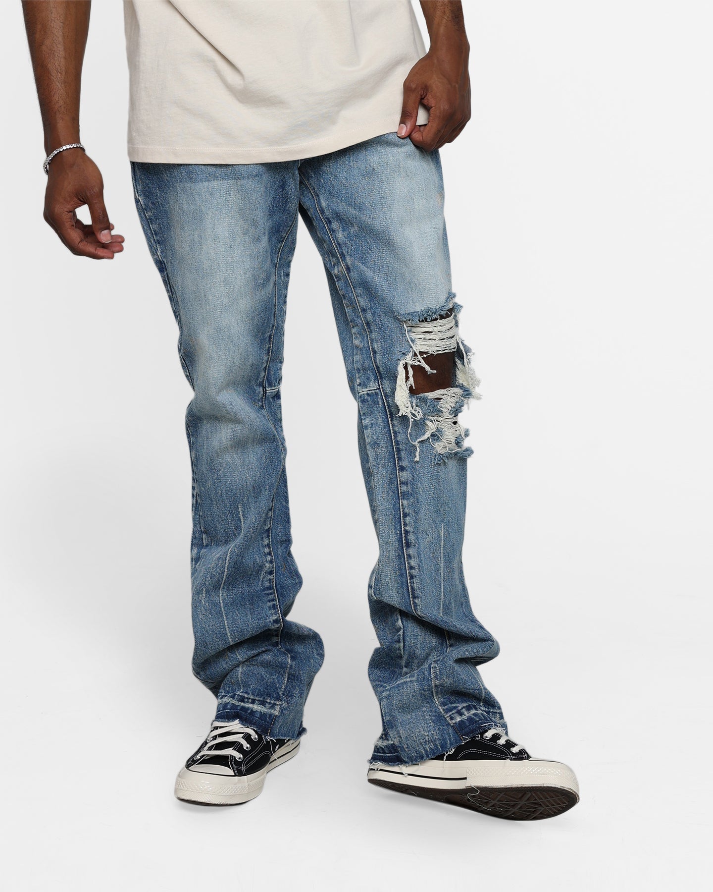 mnmlフレア 32 MNML B455 Flare Denim Pants Blue | Culture Kings US