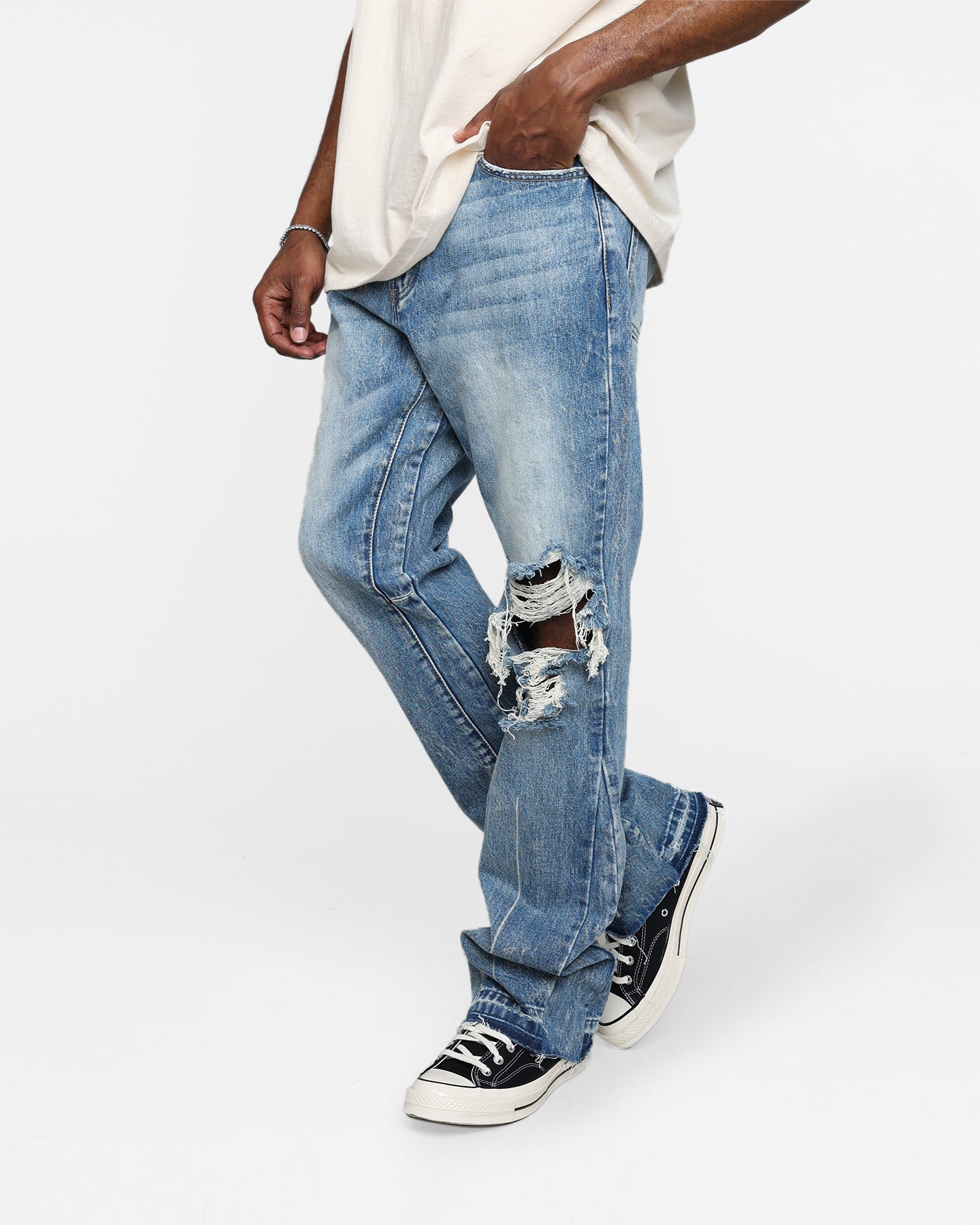MNML B455 Flare Denim Pants Blue | Culture Kings US