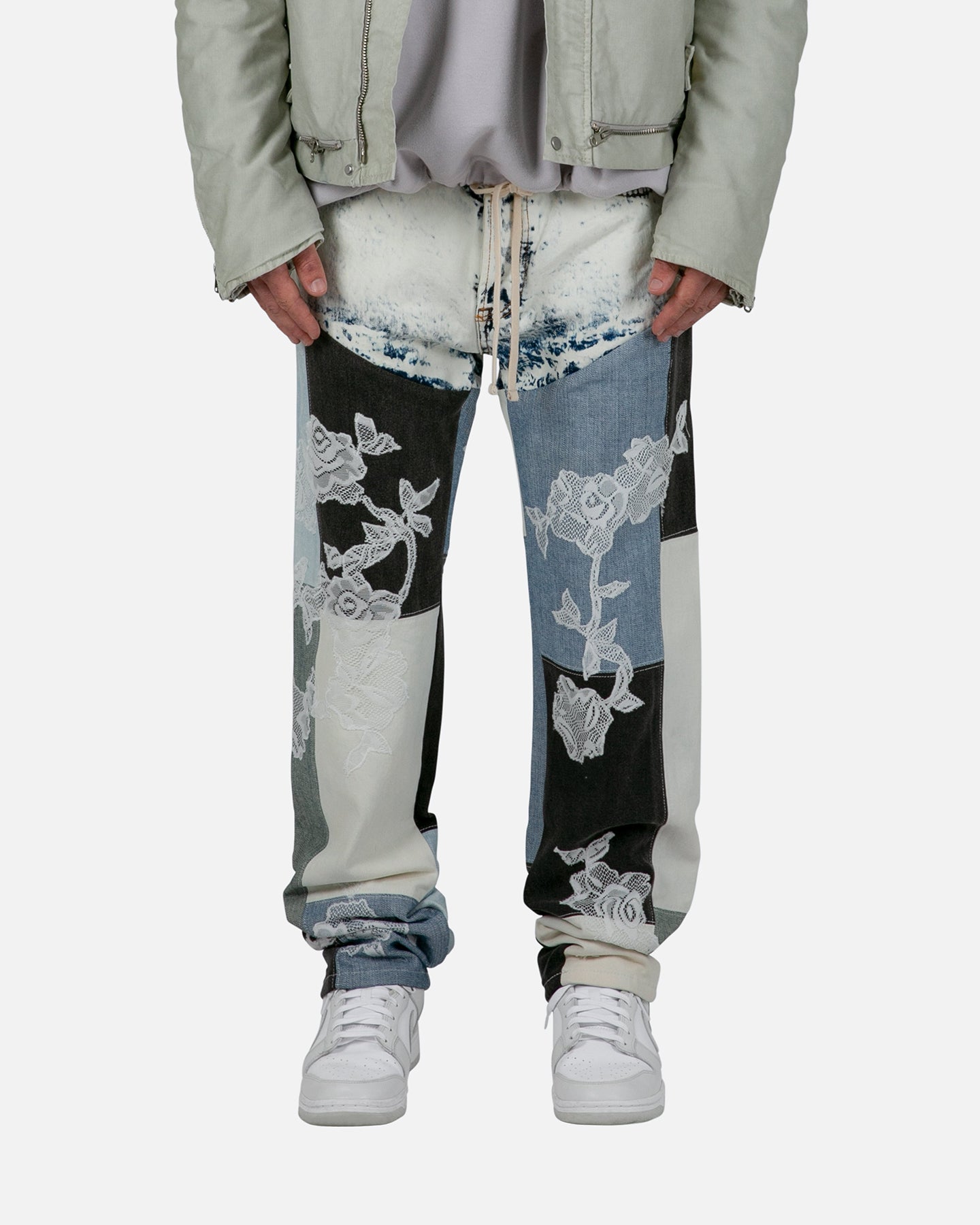 MNML X Kybucci V446 Lace Baggy Denim Pants Blue/White | Culture