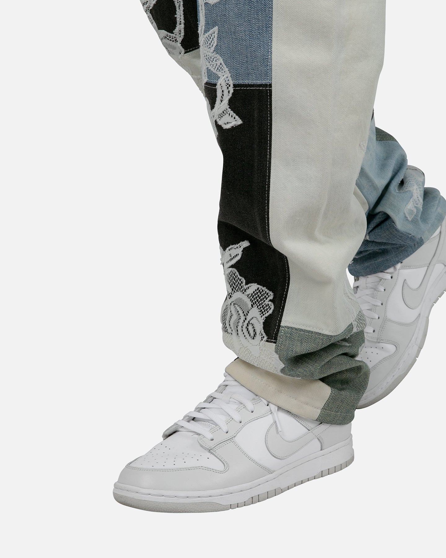 MNML X Kybucci V446 Lace Baggy Denim Pants Blue/White | Culture