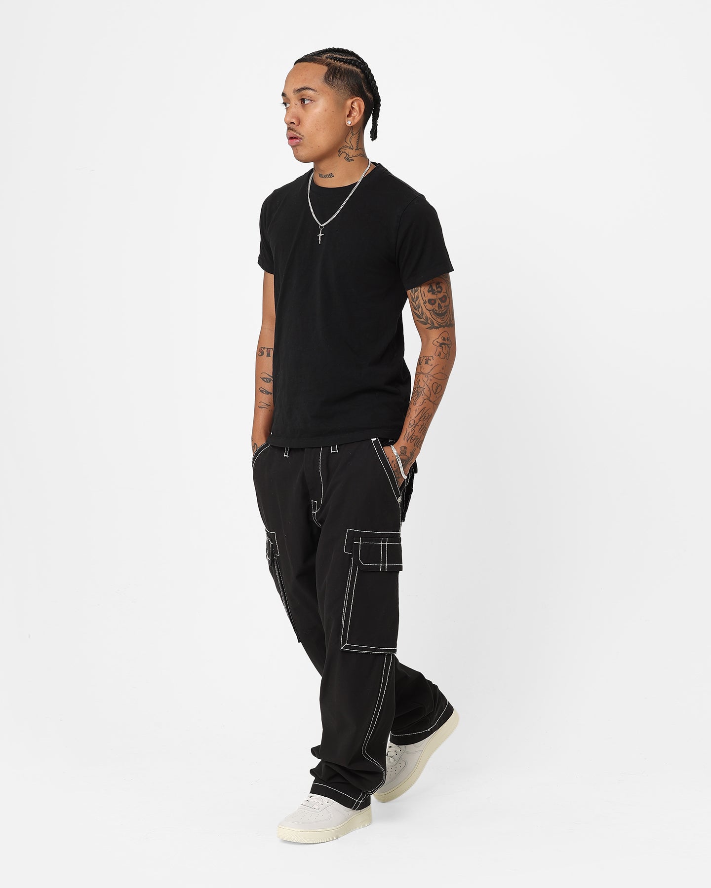 True Religion Big T Classic Cargo Pants Jet Black | Culture Kings US