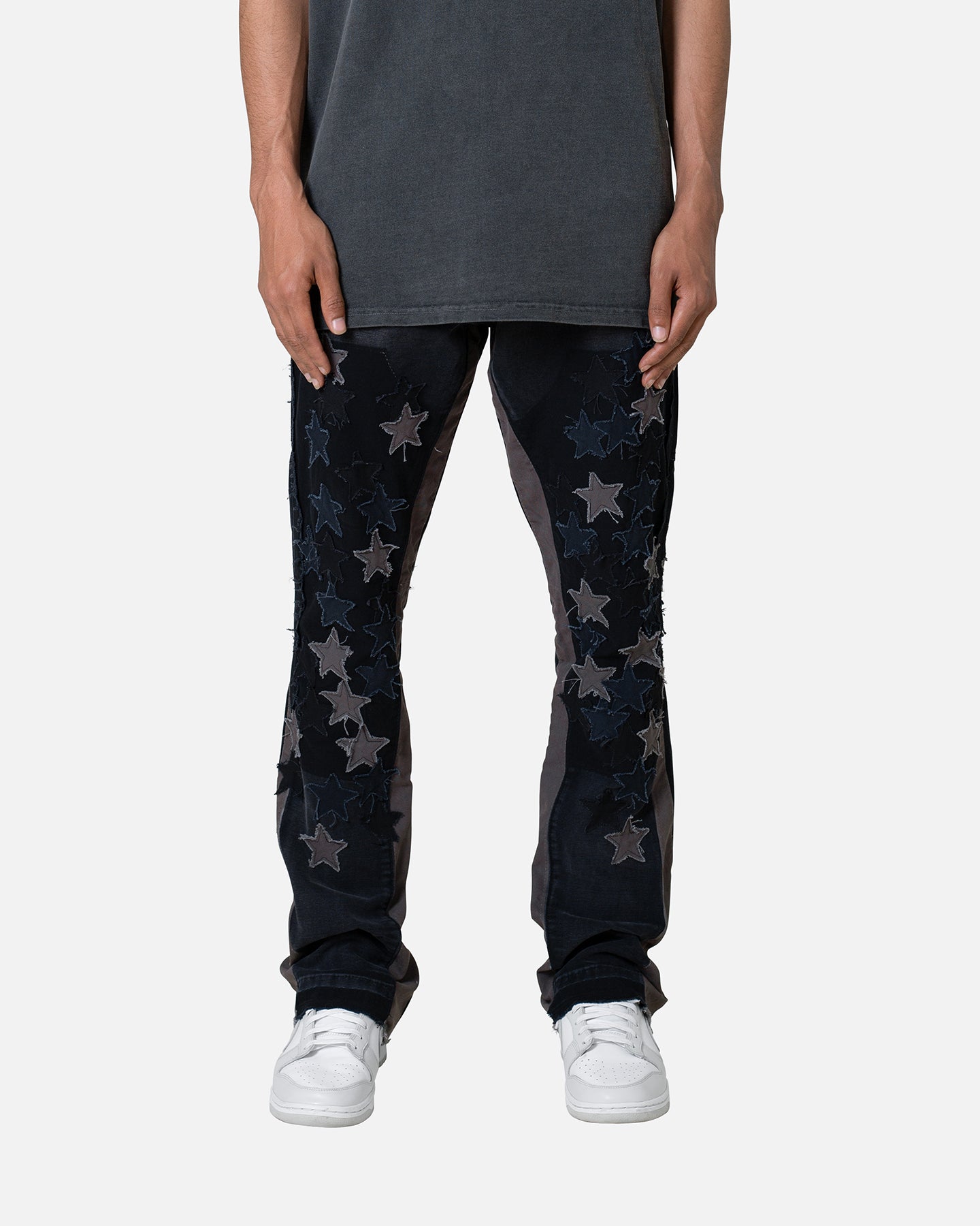 MNML B451 Star Flare Denim Pants Black | Culture Kings US