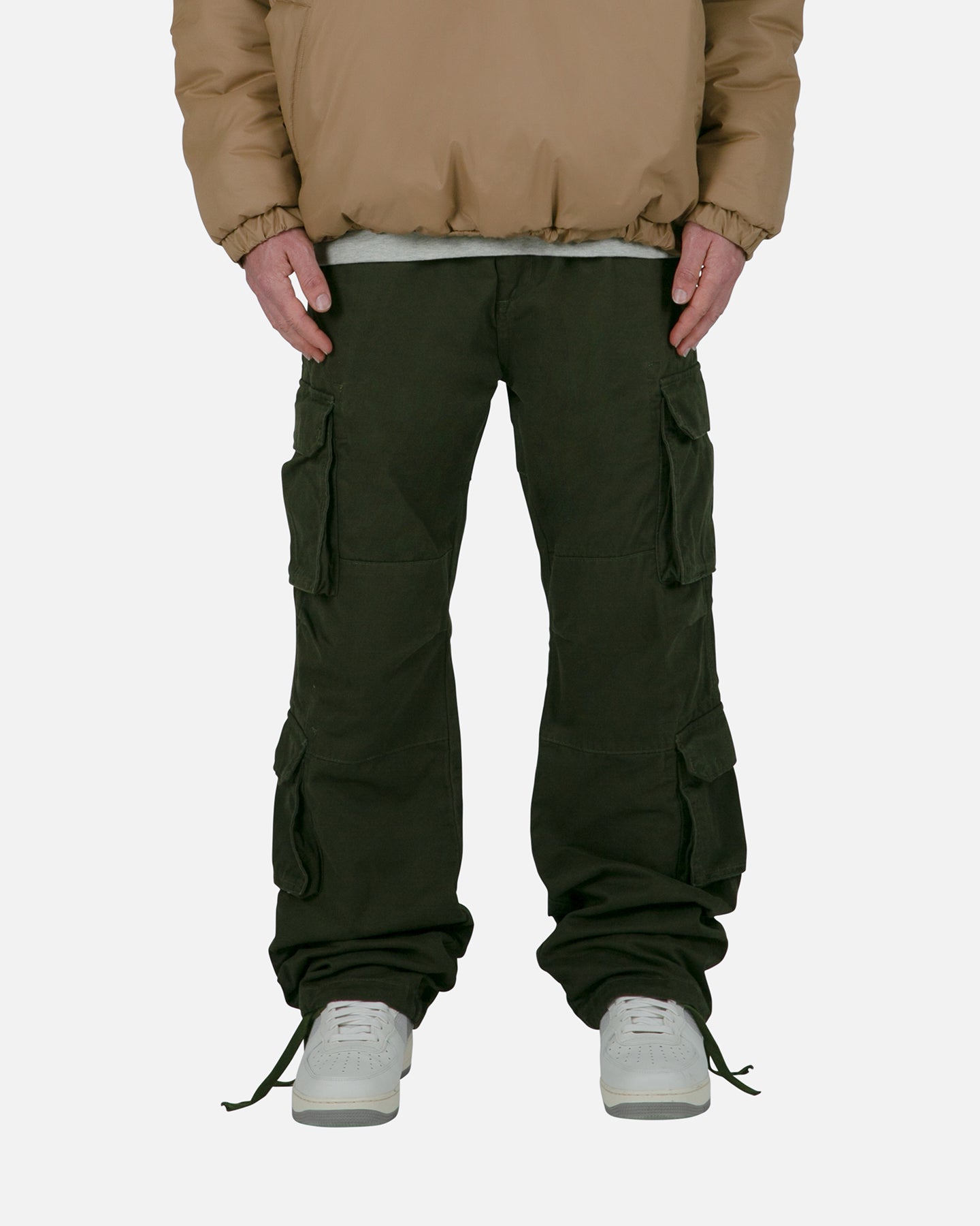 MNML Baggy Double Pocket Cargo Pants Olive | Culture Kings US