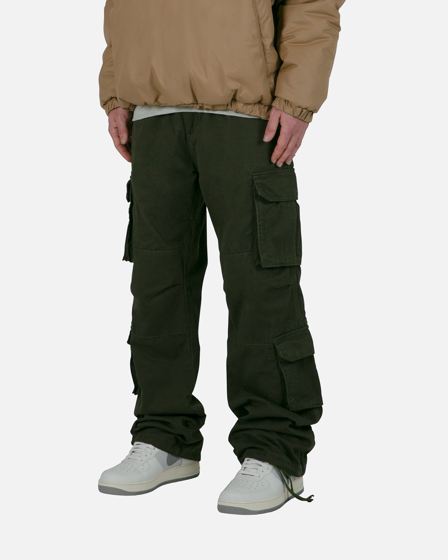 MNML Baggy Double Pocket Cargo Pants Olive | Culture Kings US