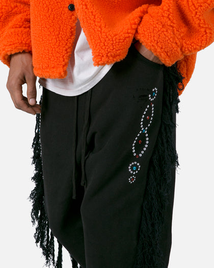 MNML Trail Frayed Sweat Pants Black