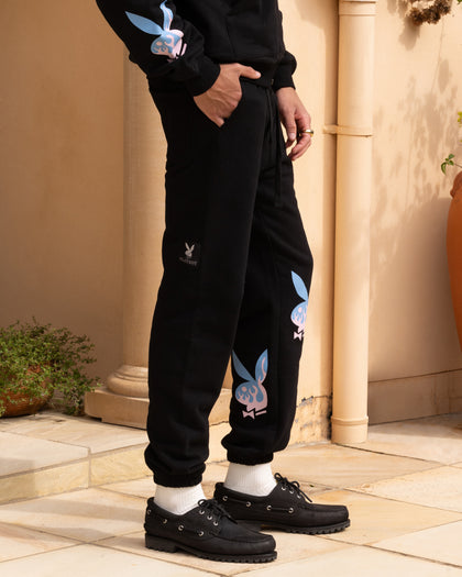 Playboy By Culture Kings Lit Bunny Track Pants Black