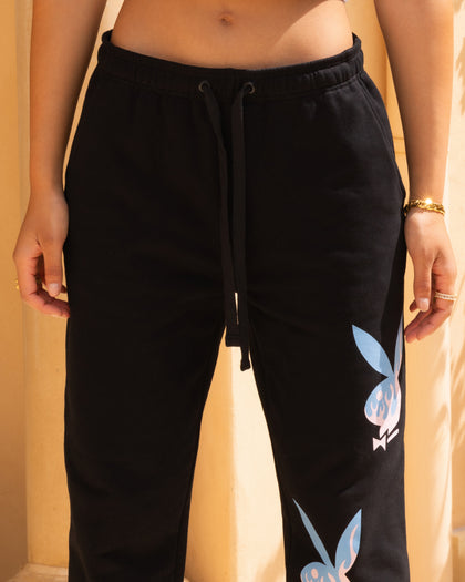 Playboy By Culture Kings Lit Bunny Track Pants Black